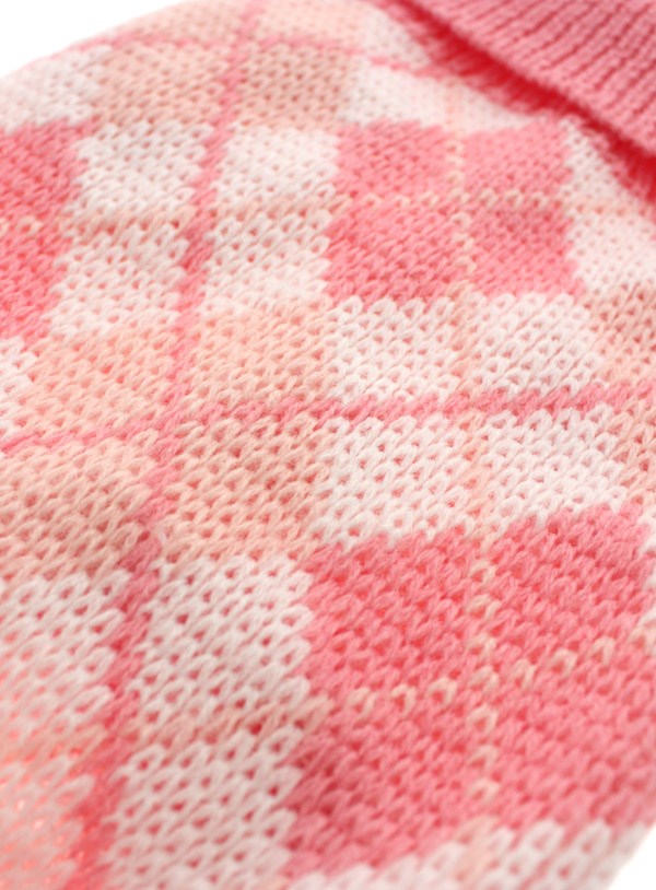 Pink Argyle - Stickad Hundtröja